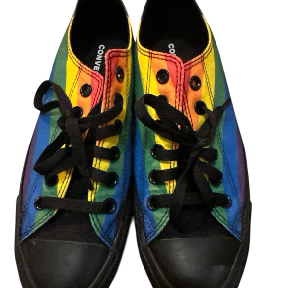 Converse Shoes - Converse Rainbow Stripe Low-Top Sneakers in Black Accents